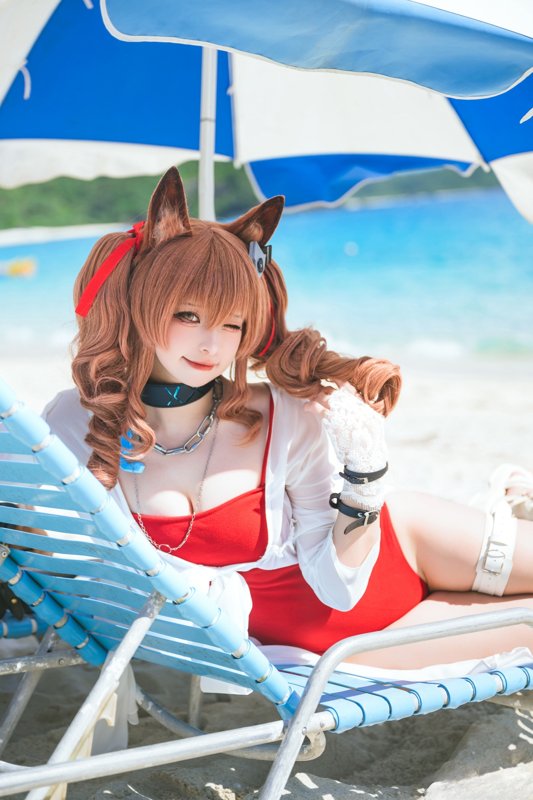 【贤儿sherry】明日方舟安洁莉娜—泳装cosアンジェリーナ18p