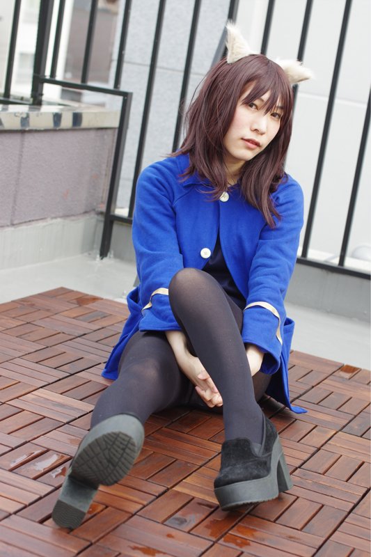 [Aohashi Ame] A carefree shot of a blue house cat (Strike Witches)